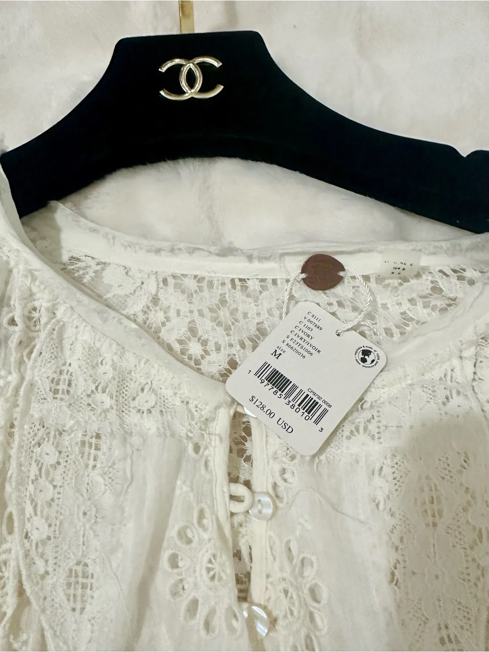 NWT Free People One Naya Lace Top Size M